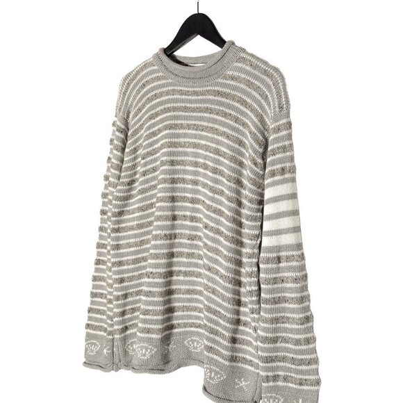 Thom Browne 4-Bar Grey Striped Nautical Theme Crewneck Sweater - Picture 2 of 8